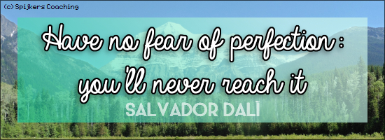 Have no fear of perfection: you'll never reach it - SALVADOR DALÍ